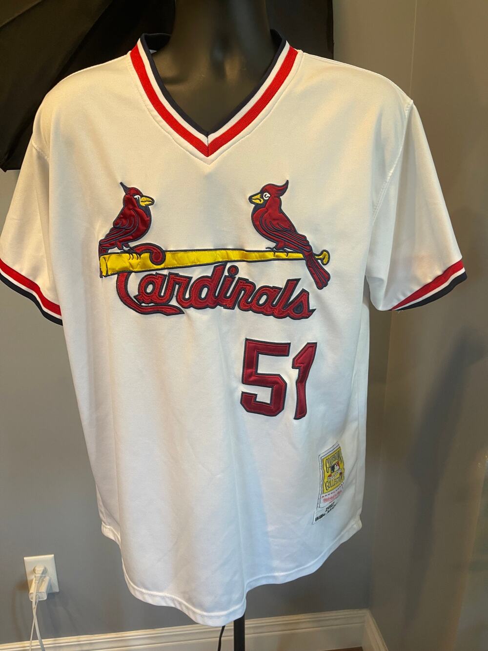Willie McGee Cardinal's #51 Mitchell & Ness Cooperstown Collection Jersey size L